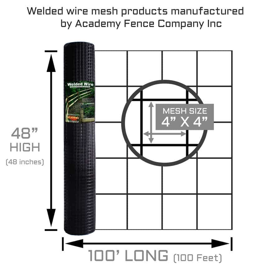 Fence Welded Wire 100-Ft PVC-Coated 14-Gauge Galvanized Zinc-Coated Steel Black